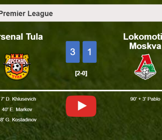 Arsenal Tula defeats Lokomotiv Moskva 3-1. HIGHLIGHTS