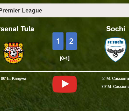 Sochi tops Arsenal Tula 2-1 with M. Cassierra scoring a double. HIGHLIGHTS