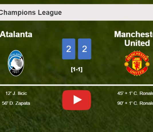 Atalanta and Manchester United draw 2-2 on Tuesday. HIGHLIGHTS