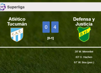 Defensa y Justicia tops Atlético Tucumán 4-0 after playing a incredible match