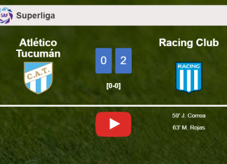 Racing Club defeats Atlético Tucumán 2-0 on Saturday. HIGHLIGHTS