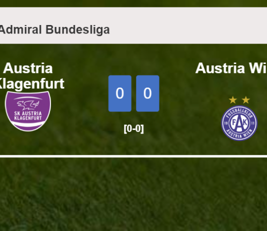 Austria Klagenfurt draws 0-0 with Austria Wien on Sunday