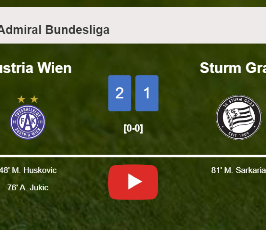 Austria Wien beats Sturm Graz 2-1. HIGHLIGHTS