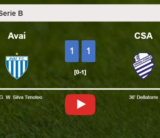 Avaí and CSA draw 1-1 on Monday. HIGHLIGHTS