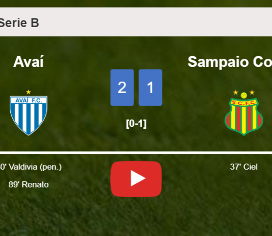 Avaí recovers a 0-1 deficit to beat Sampaio Corrêa 2-1. HIGHLIGHTS