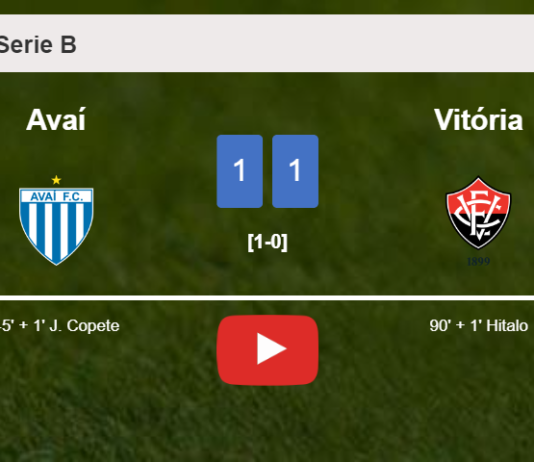 Vitória clutches a draw against Avaí. HIGHLIGHTS