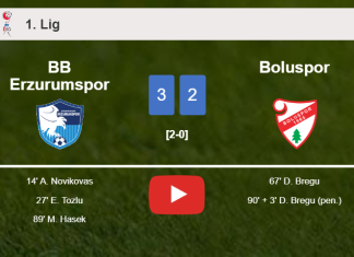 BB Erzurumspor defeats Boluspor 3-2. HIGHLIGHTS