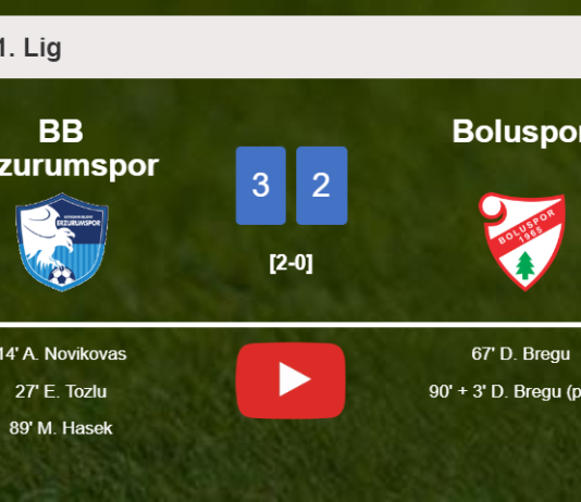 BB Erzurumspor defeats Boluspor 3-2. HIGHLIGHTS