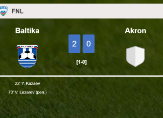 Baltika defeats Akron 2-0 on Saturday