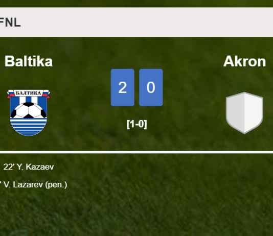 Baltika defeats Akron 2-0 on Saturday