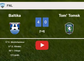 Baltika demolishes Tom' Tomsk 4-0 with a fantastic performance. HIGHLIGHTS