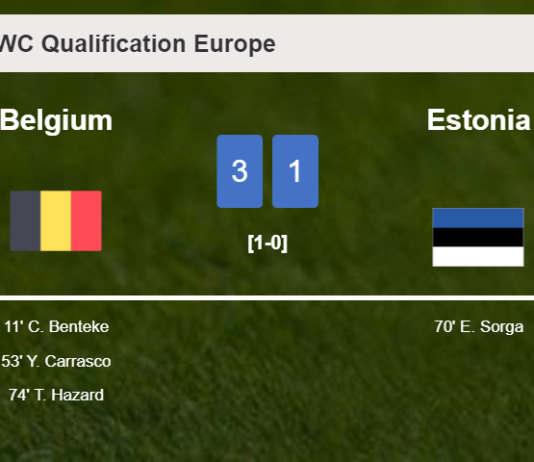 Belgium prevails over Estonia 3-1