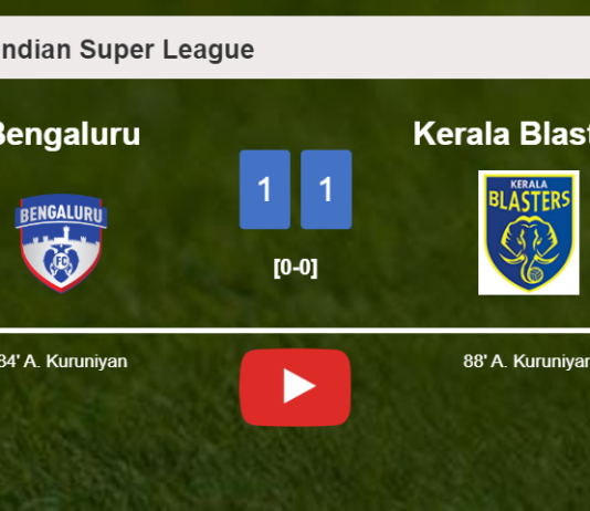 Kerala Blasters snatches a draw against Bengaluru. HIGHLIGHTS