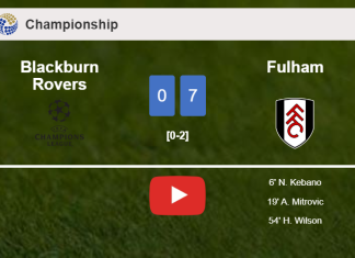 Fulham conquers Blackburn Rovers 7-0 after playing a incredible match. HIGHLIGHTS
