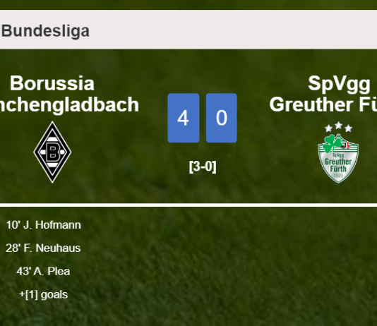 Borussia Mönchengladbach annihilates SpVgg Greuther Fürth 4-0 showing huge dominance
