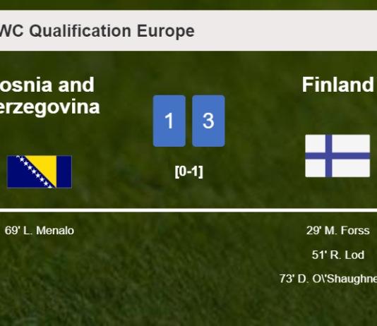Finland tops Bosnia and Herzegovina 3-1