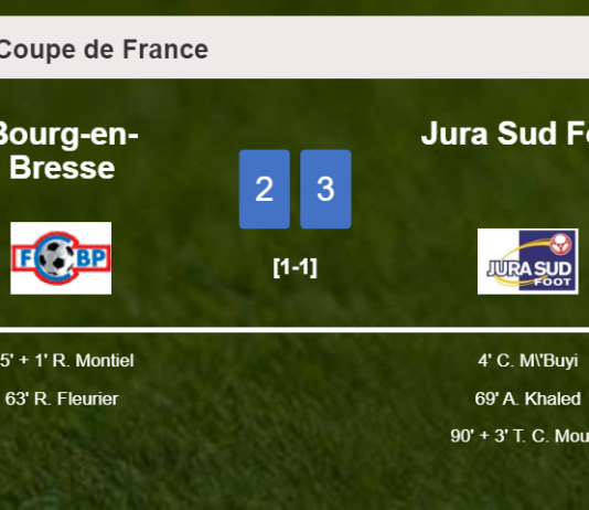 Jura Sud Foot defeats Bourg-en-Bresse after recovering from a 2-1 deficit