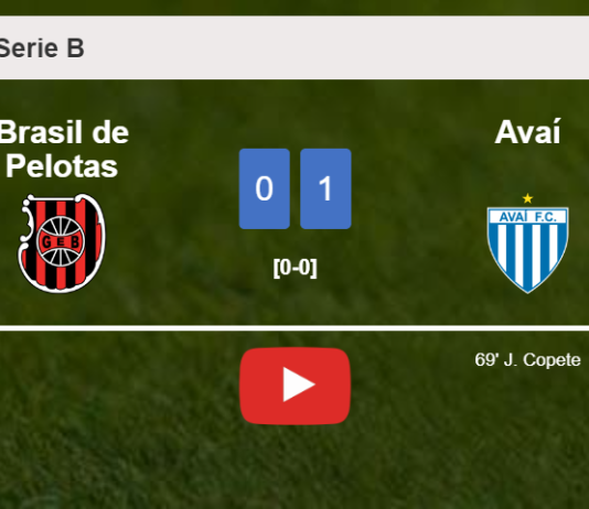 Avaí defeats Brasil de Pelotas 1-0 with a goal scored by J. Copete. HIGHLIGHTS