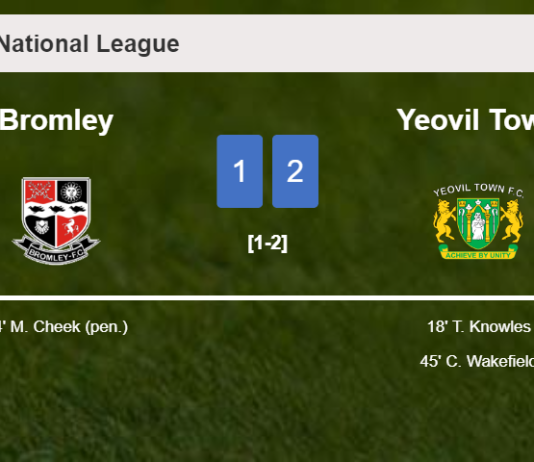 Yeovil Town overcomes Bromley 2-1