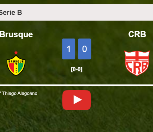 Brusque defeats CRB 1-0 with a goal scored by T. Alagoano. HIGHLIGHTS