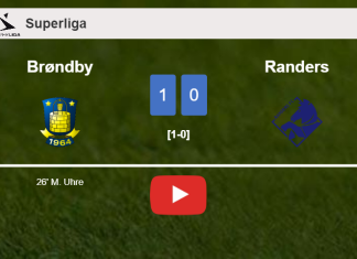 Brøndby conquers Randers 1-0 with a goal scored by M. Uhre. HIGHLIGHTS