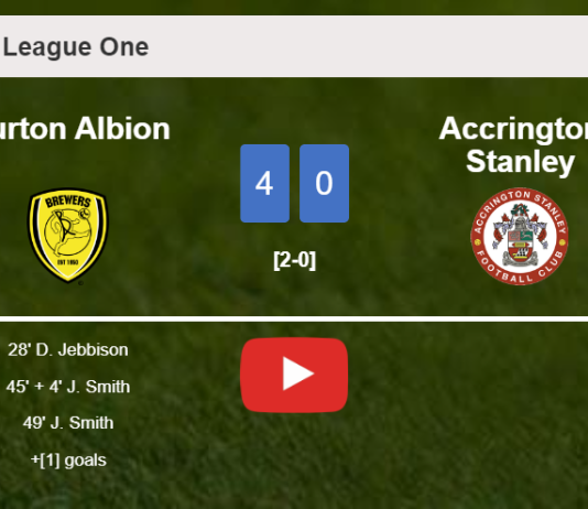 Burton Albion crushes Accrington Stanley 4-0 playing a great match. HIGHLIGHTS