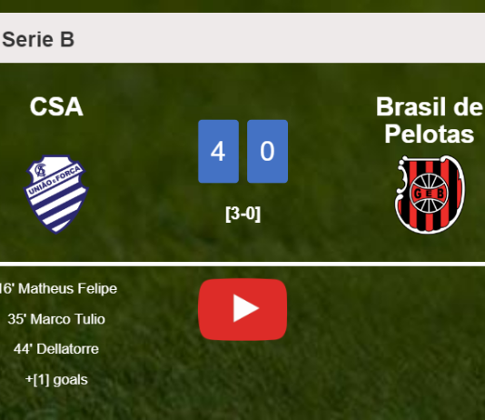 CSA liquidates Brasil de Pelotas 4-0 with a superb match. HIGHLIGHTS