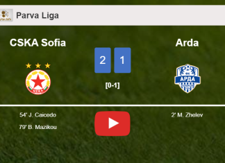 CSKA Sofia recovers a 0-1 deficit to overcome Arda 2-1. HIGHLIGHTS