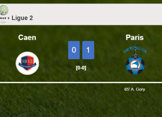 Paris beats Caen 1-0 with a goal scored by A. Gory