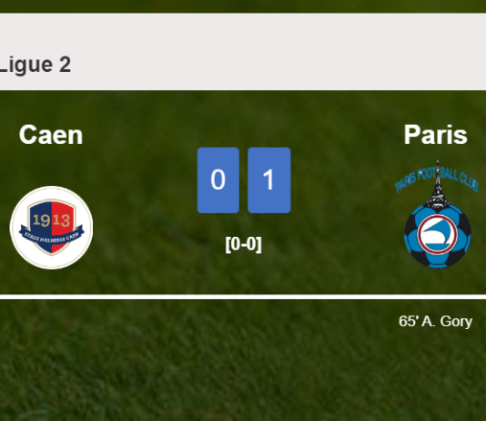 Paris beats Caen 1-0 with a goal scored by A. Gory
