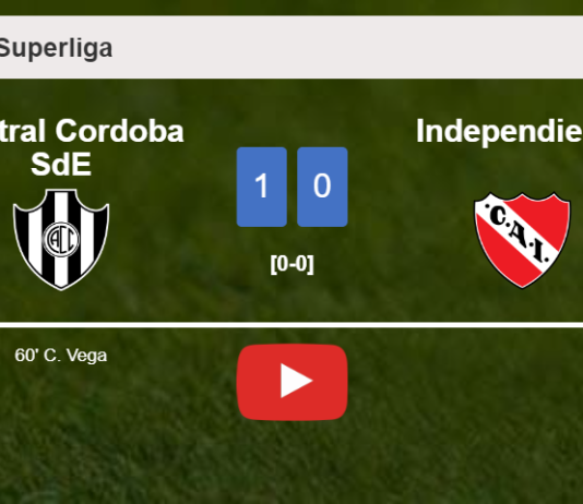 Central Cordoba SdE defeats Independiente 1-0 with a goal scored by C. Vega. HIGHLIGHTS