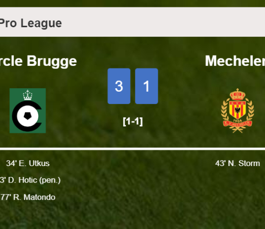 Cercle Brugge tops Mechelen 3-1