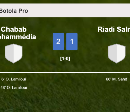 Chabab Mohammédia overcomes Riadi Salmi 2-1 with O. Lamlioui scoring a double
