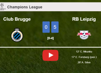 RB Leipzig overcomes Club Brugge 5-0 after playing a incredible match. HIGHLIGHTS