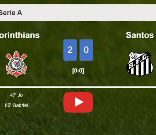 Corinthians defeats Santos 2-0 on Sunday. HIGHLIGHTS