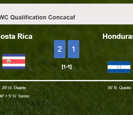 Costa Rica steals a 2-1 win against Honduras