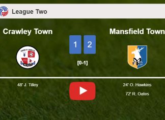 Mansfield Town overcomes Crawley Town 2-1. HIGHLIGHTS