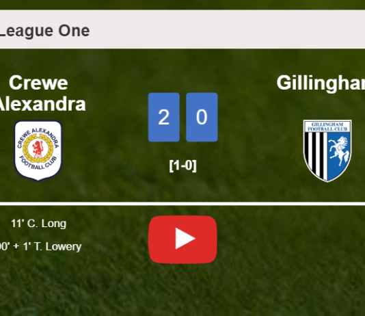 Crewe Alexandra tops Gillingham 2-0 on Saturday. HIGHLIGHTS