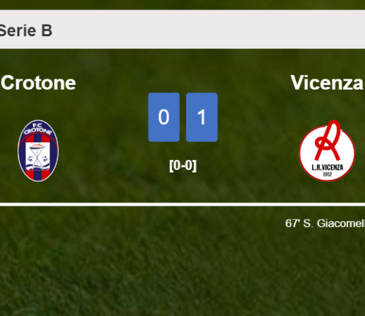Vicenza prevails over Crotone 1-0 with a goal scored by S. Giacomelli