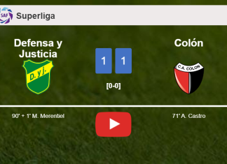 Defensa y Justicia clutches a draw against Colón. HIGHLIGHTS