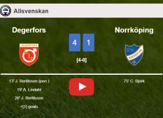 Degerfors wipes out Norrköping 4-1 . HIGHLIGHTS