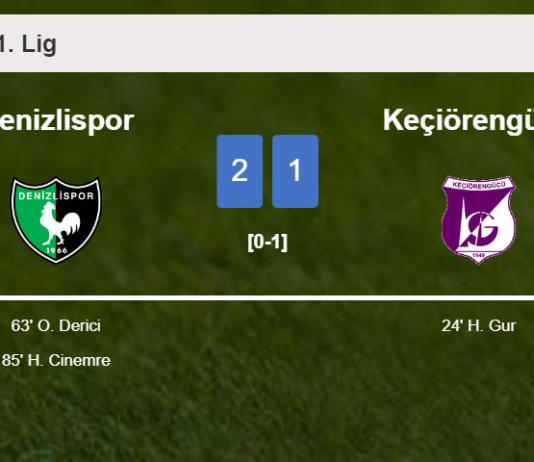Denizlispor recovers a 0-1 deficit to top Keçiörengücü 2-1