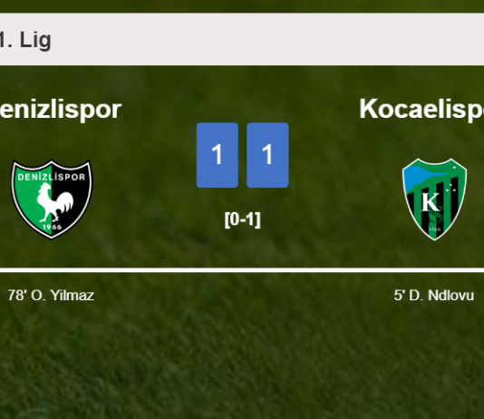 Denizlispor and Kocaelispor draw 1-1 on Sunday