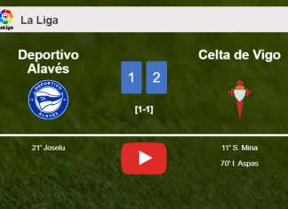 Celta de Vigo overcomes Deportivo Alavés 2-1. HIGHLIGHTS