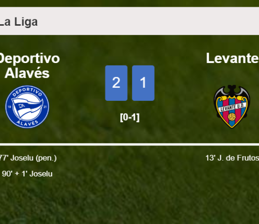 Deportivo Alavés recovers a 0-1 deficit to prevail over Levante 2-1 with J.  scoring 2 goals