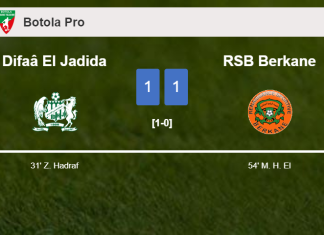 Difaâ El Jadida and RSB Berkane draw 1-1 on Sunday