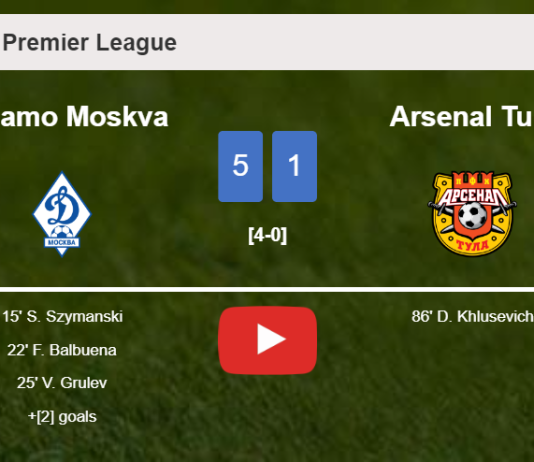 Dinamo Moskva obliterates Arsenal Tula 5-1 with a superb match. HIGHLIGHTS