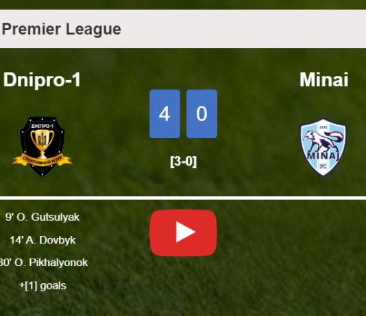 Dnipro-1 crushes Minai 4-0 with a fantastic performance. HIGHLIGHTS