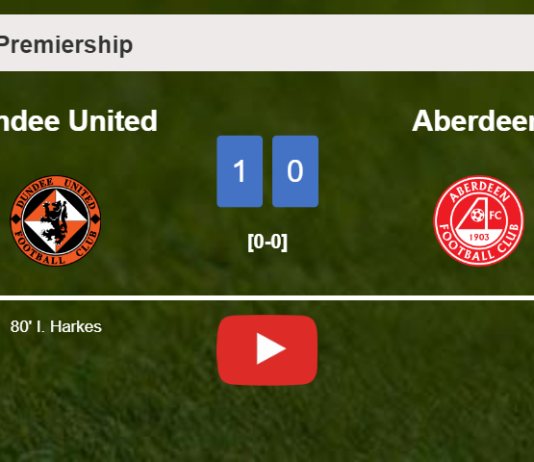 Dundee United defeats Aberdeen 1-0 with a goal scored by I. Harkes. HIGHLIGHTS