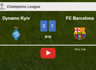 FC Barcelona prevails over Dynamo Kyiv 1-0 with a goal scored by A. Fati. HIGHLIGHTS